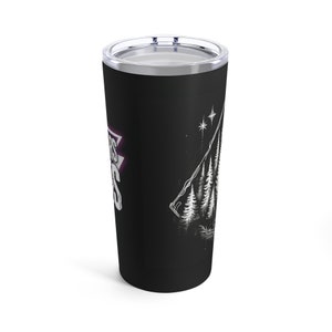 Von SCP und Horror-Rollenspiel inspirierter Becher - Strangers in the Pines Logo und Forrest - 20 Unzen Edelstahl | TTRPG und D&D Travel Mug mit See-Thru Deckel Bild 7
