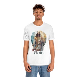 DND Shirt| Jesus is My Cleric Shirt | Christian Tee for DND and RPG Players | Cleric Class Shirt Design | Faith-Based Apparel image 6