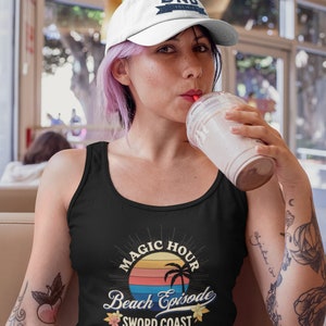 DND Regata | Buff Dm | "Sword Coast DND" Camiseta de alças unissex gráfica retrô | Vestuário TTRPG de verão | Camiseta | Camisa Zona de Aventura imagem 2