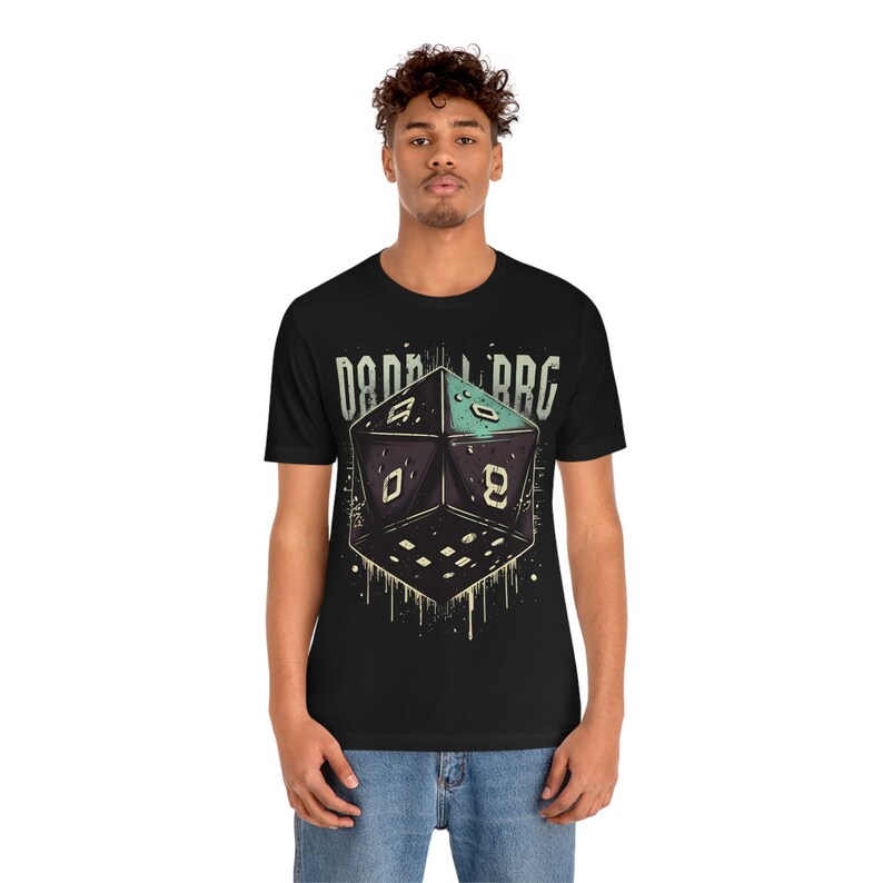 Gooi de stijldobbelstenen met Cyber Dice versie 1 RPG-T-shirt voor heren - Je street fashion-upgrade afbeelding 3