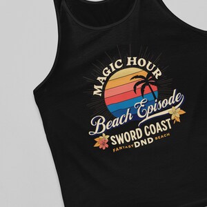 DND Regata | Buff Dm | "Sword Coast DND" Camiseta de alças unissex gráfica retrô | Vestuário TTRPG de verão | Camiseta | Camisa Zona de Aventura imagem 4