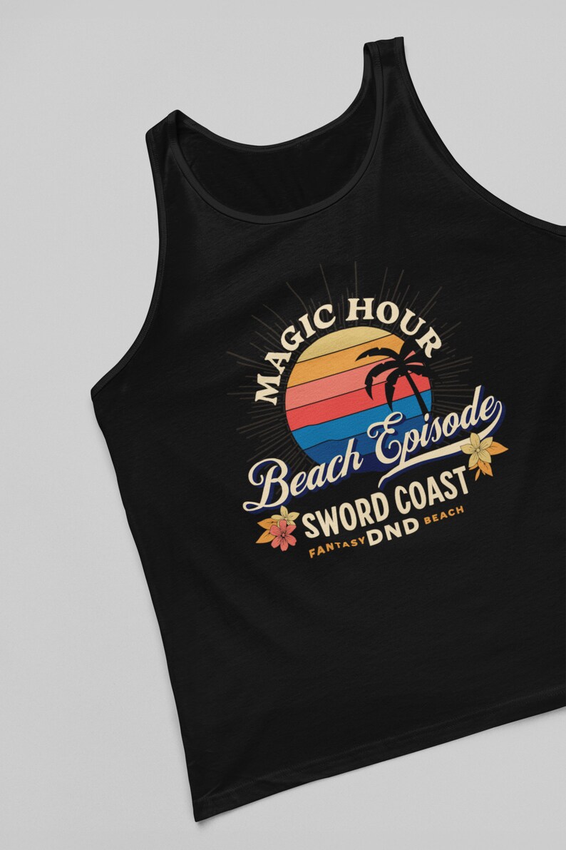 DND Regata | Buff Dm | "Sword Coast DND" Camiseta de alças unissex gráfica retrô | Vestuário TTRPG de verão | Camiseta | Camisa Zona de Aventura imagem 4