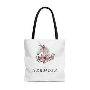 AOP Tote Bag, large tote bag, cute tote bag,slower, unicorn, pink, hermksa, beautiful, spanish