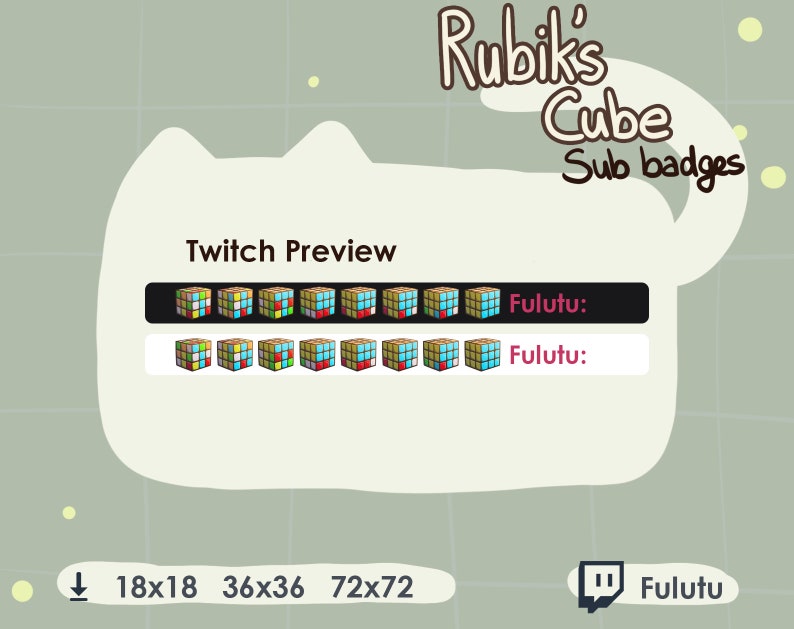 Rubik's Cube Sub Badge Pack Ver 2 | Twitch | Discord | Youtube | Kawaii ...