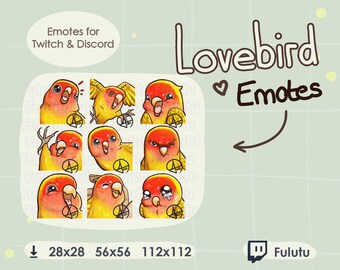 Lovebird Lutino Emote Paket | Zucken | Discord | YouTube | Kawaii süßer gelber Vogel Papagei Tracking