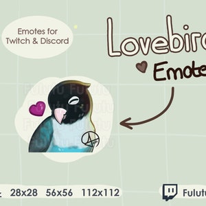Lovebird Masked Blue Heart Emote | Twitch | Discord | YouTube | Kawaii Cute Bird Birb Parrot Streaming Emotes