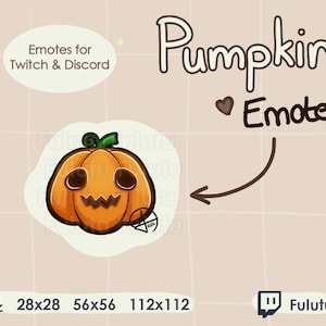 Pumpkin Heart Emote | Twitch | Discord | YouTube | Kawaii Cute Halloween Witch Streaming Emotes