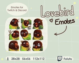 Lovebird Gelb mit Kragen Emote Pack | Zucken | Discord | YouTube | Kawaii süßer Vogel Birb Papagei Tracking