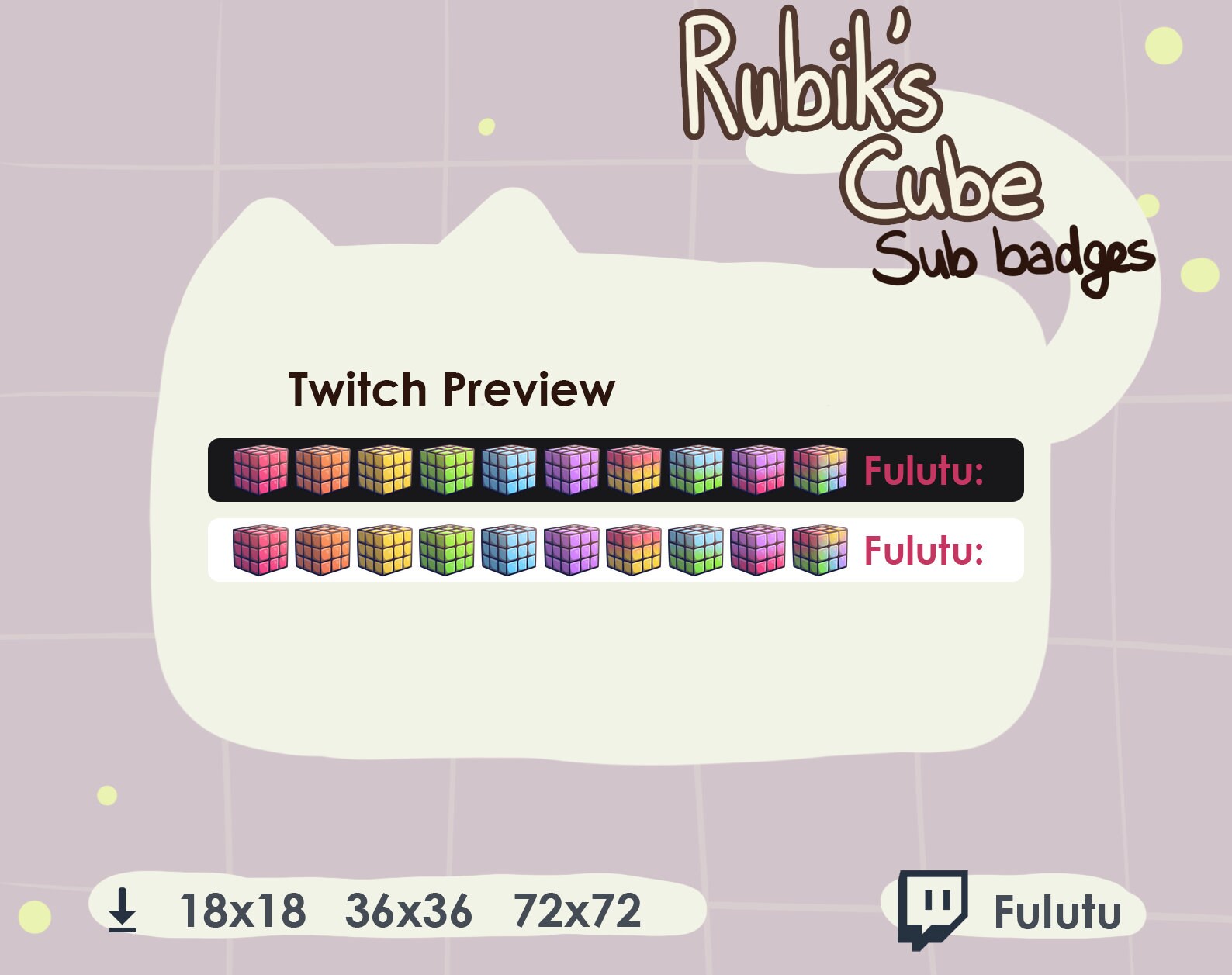 Rubik's Cube Colours Sub Badge Pack | Twitch | Discord | Youtube ...