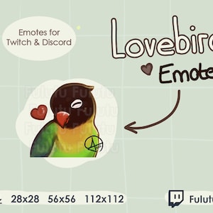 Lovebird Yellow Collared Heart Emote | Twitch | Discord | YouTube | Kawaii Cute Bird Birb Parrot Streaming Emotes