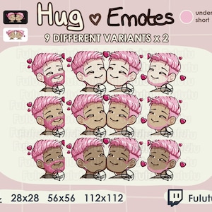 Hug Emote Pack - Undercut Short Pink | Twitch | Discord | Youtube ...