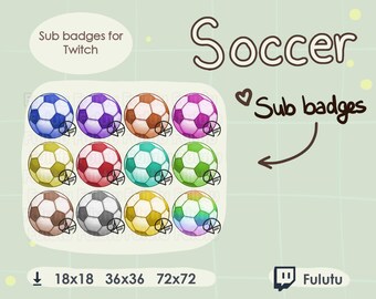 Fußball Sub Badge Pack | Zucken | Discord | YouTube | Fußball Sport VTuber Gaming Emotes