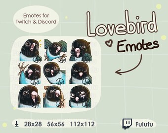 Lovebird Masked Blau Emote Pack | Zucken | Discord | YouTube | Kawaii süßer Vogel Birb Papagei Tracking