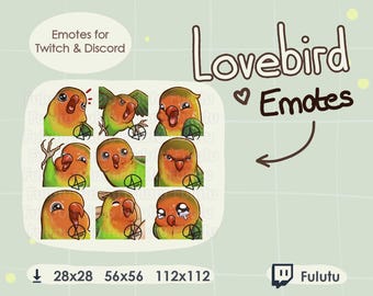 Lovebird Fischers Emote Pack | Zucken | Discord | YouTube | Kawaii süßer Vogel Birb Papagei Tracking