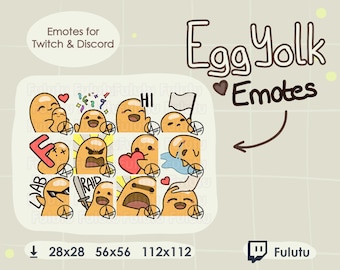 Eigelb Emote Paket | Zucken | Discord | YouTube | Kawaii süße VTuber Emotes