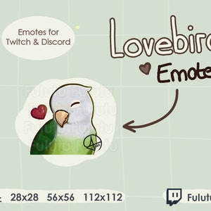 Lovebird Grey-headed Heart Emote | Twitch | Discord | YouTube | Kawaii Cute Bird Birb Parrot Streaming Emotes