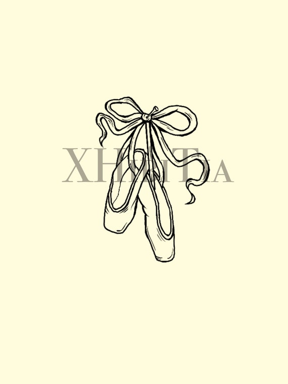 BALLET SLIPPERS Digital Art Prints Dance Lines Tattoo Designs - Etsy
