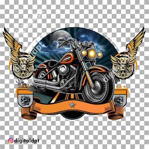 Motorrad Club Logo-Design: T-Shirt, Jacke, Poster (PNG)