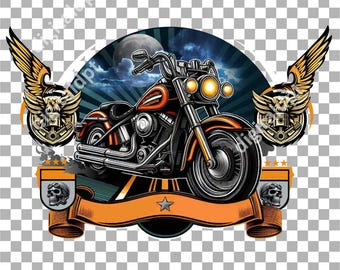 Motorcycle Club Custom Logo Design: T-Shirt, Jacket, Poster (PNG)