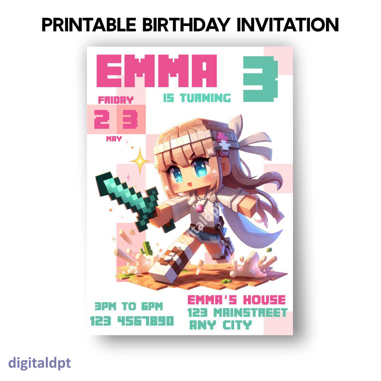 Cute Minecraft Template