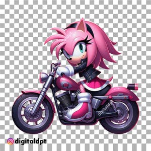 Amy Rose PNG Clipart: Transparent Illustration (Digital Download)