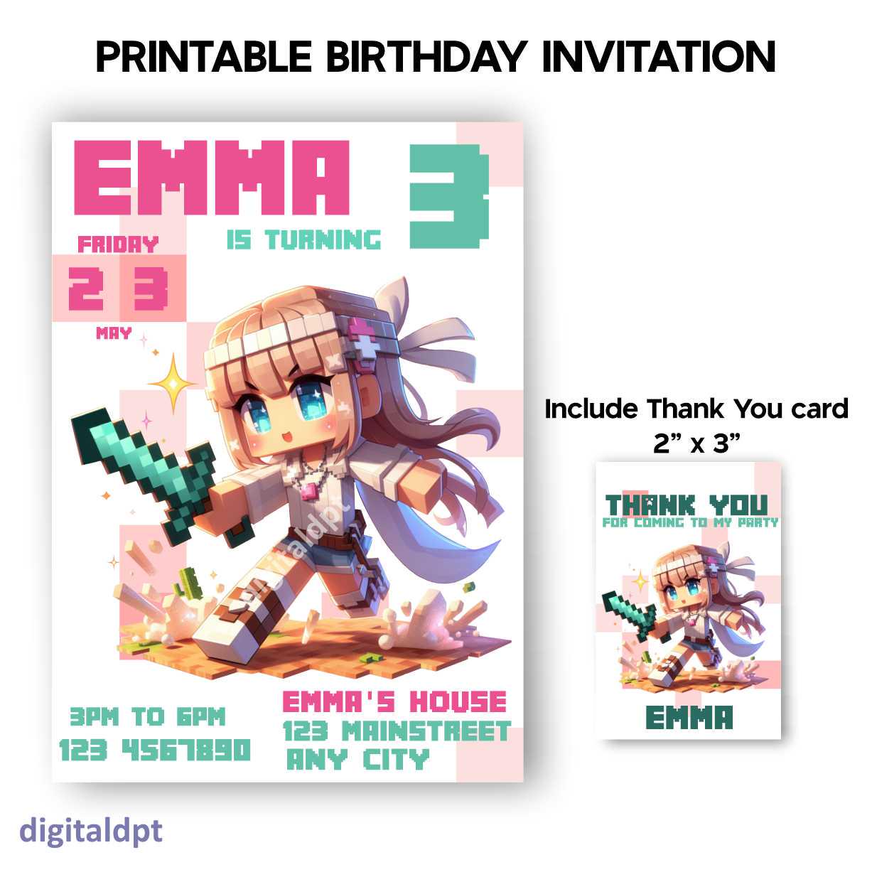 Cute Minecraft Template