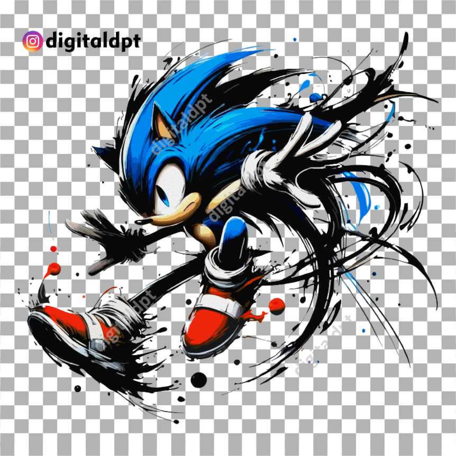 Sonic Fan Art PNG Design, Transparent Sonic Clipart for Crafts ...