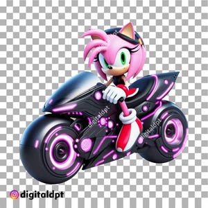 Amy Rose Clipart – Motorcycle PNG, Printable Design for T-Shirts, Mugs, Tumblers, Wall Decor