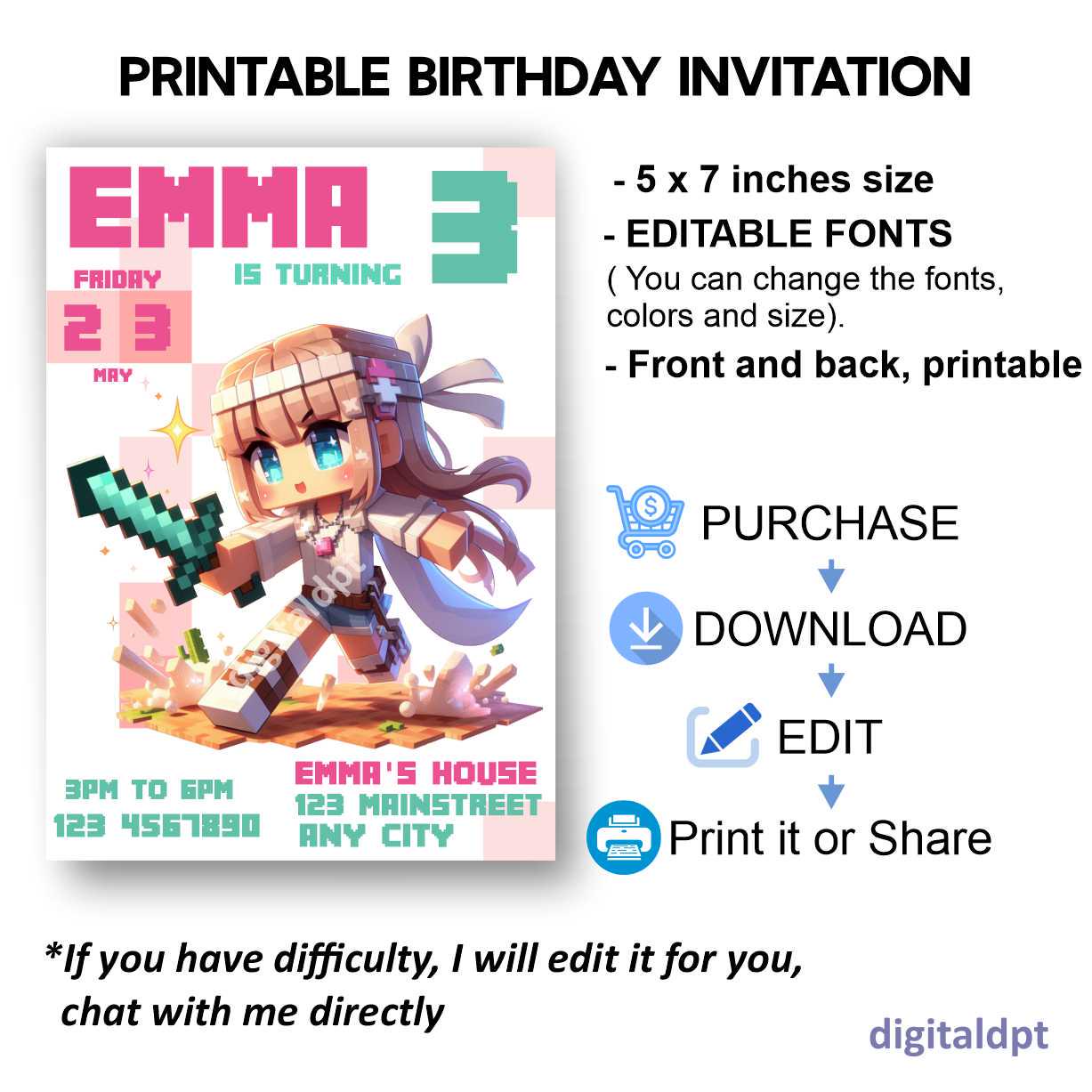 Cute Minecraft Template