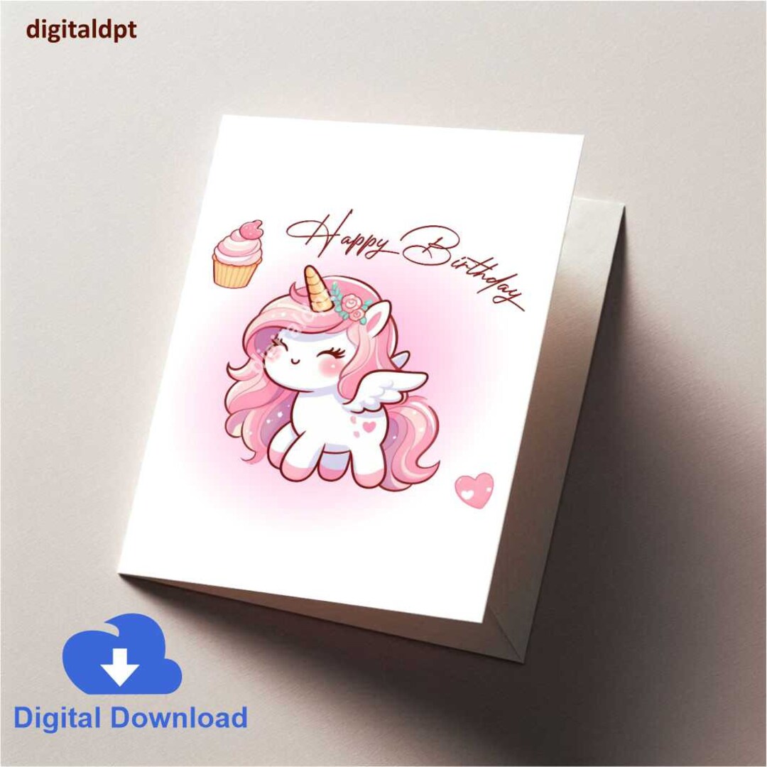 Unicorn Printable Birthday Card - Il 1080xN.6323249980 5dlw 