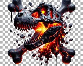Clipart PNG del dinosauro T-Rex / festa di Halloween e design stampabile