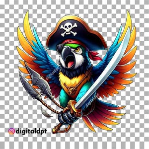Conception clip art perroquet pirate, perroquet png transparent, conception cool perroquet animal de compagnie