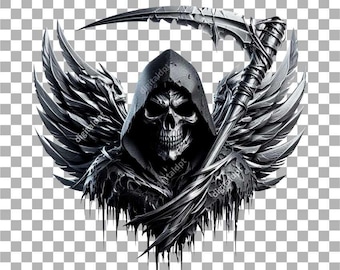 Crânio do Ceifador PNG clipart transparente, Download digital assustador de Halloween