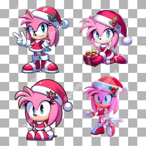 Amy  Transparent PNG, custom design christmas theme sonic, amy rose clipart
