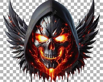 Skull Grim Reaper PNG Clipart , Horror Digital Download for Printing