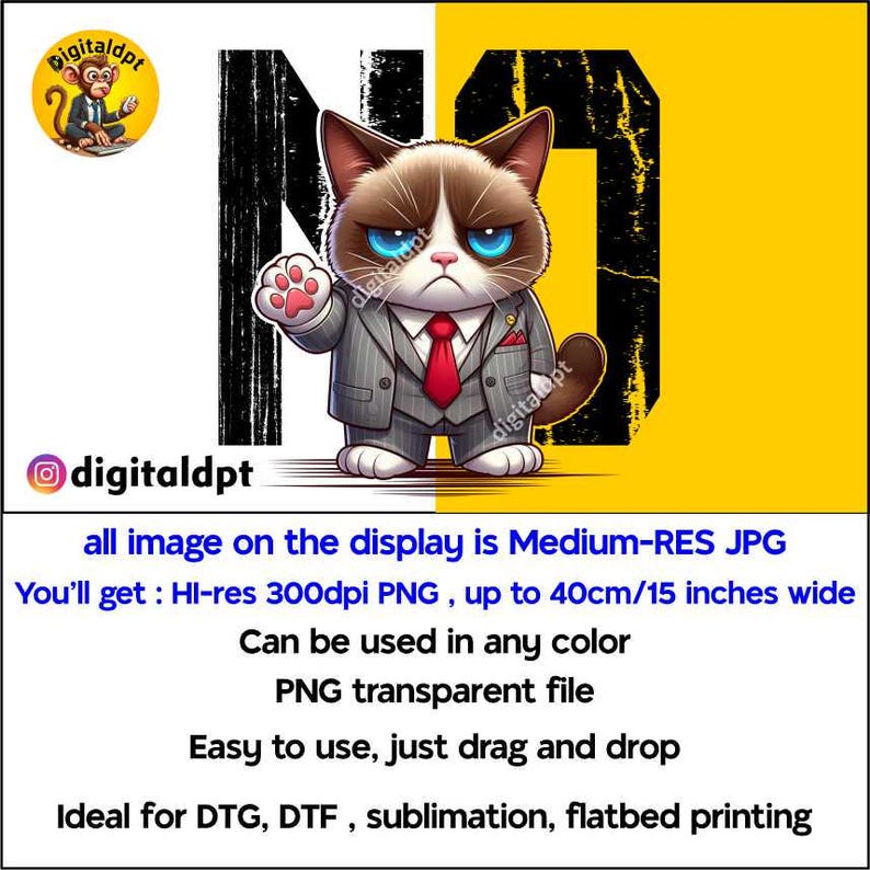 Grumpy Cat PNG: Funny Shirt Sublimation Design (digital Download) - Etsy