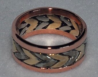 Twisted Ring with Copper Edge