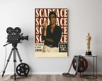 Scarface-Digitalposter – Inspiriert vom Kultfilm Tony Montana – Minimalistischer Filmdruck – Sofort-Download