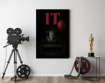 IT-Digitalposter – Pennywise-inspirierte, düstere Horror-Wandkunst – Künstlerischer Filmdruck – Sofort-Download