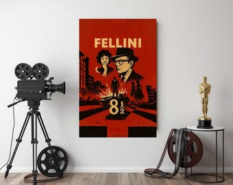 Digitales Poster „8 ½“ – Inspiriert von Federico Fellinis Filmen – Künstlerischer Kinodruck – Sofort-Download