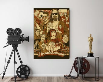 Digitales Poster zu „The Big Lebowski“ – Inspiriert vom Kultfilm – Minimalistischer Filmdruck – Sofort-Download