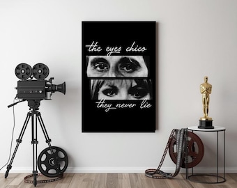 Scarface-Digitalposter – Wandbild inspiriert vom Film „Eyes Never Lies“ – Typografischer Filmdruck – Sofort-Download