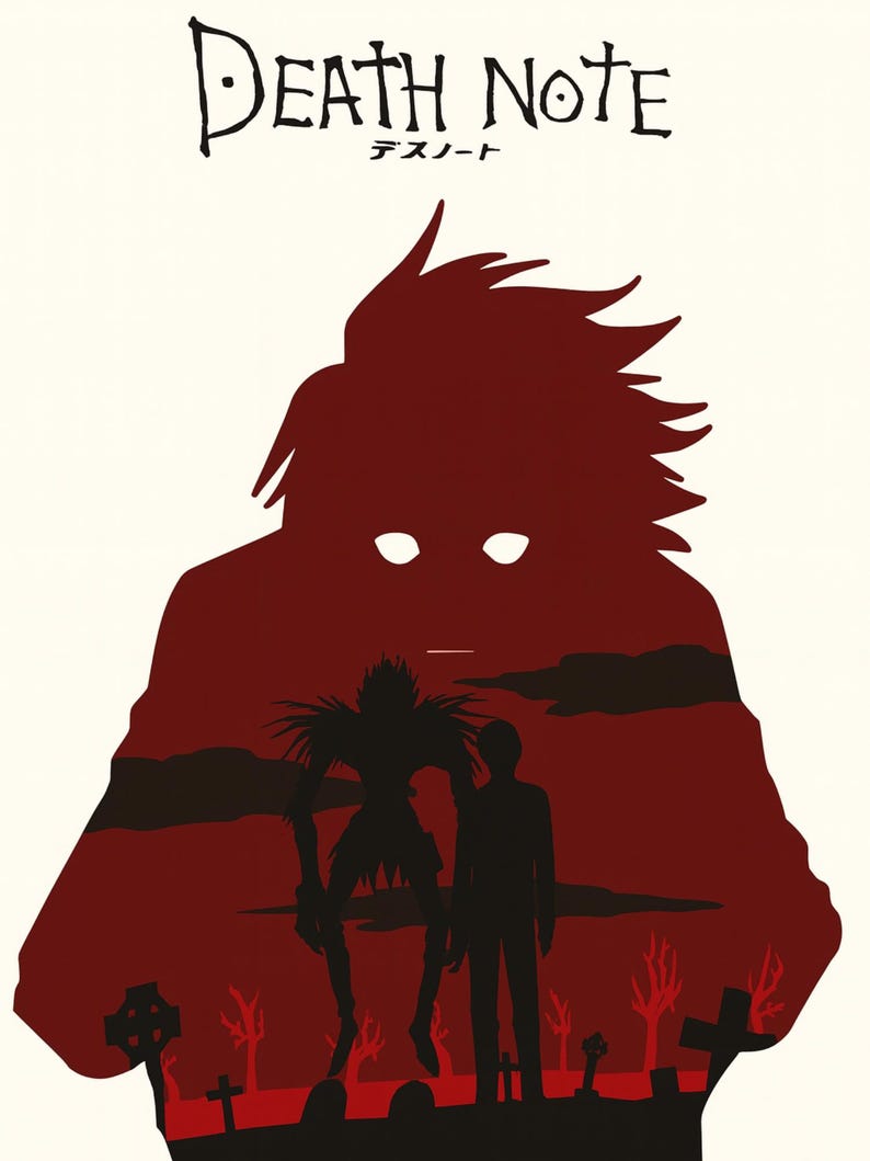 Death Note Digital Poster – Anime Movie Wall Art Inspired by Death Note ...