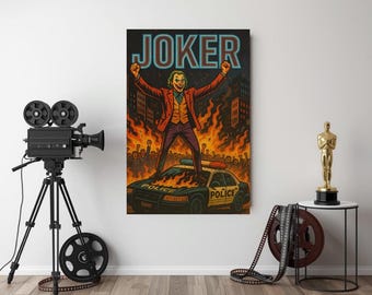 Joker-Digitalposter – Kultfilm-inspirierte Wanddekoration – Minimalistischer Filmdruck – Sofort-Download
