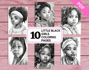 Black Girl Portraits Coloring Pages - A4 Printable Sheets (PDF Download)