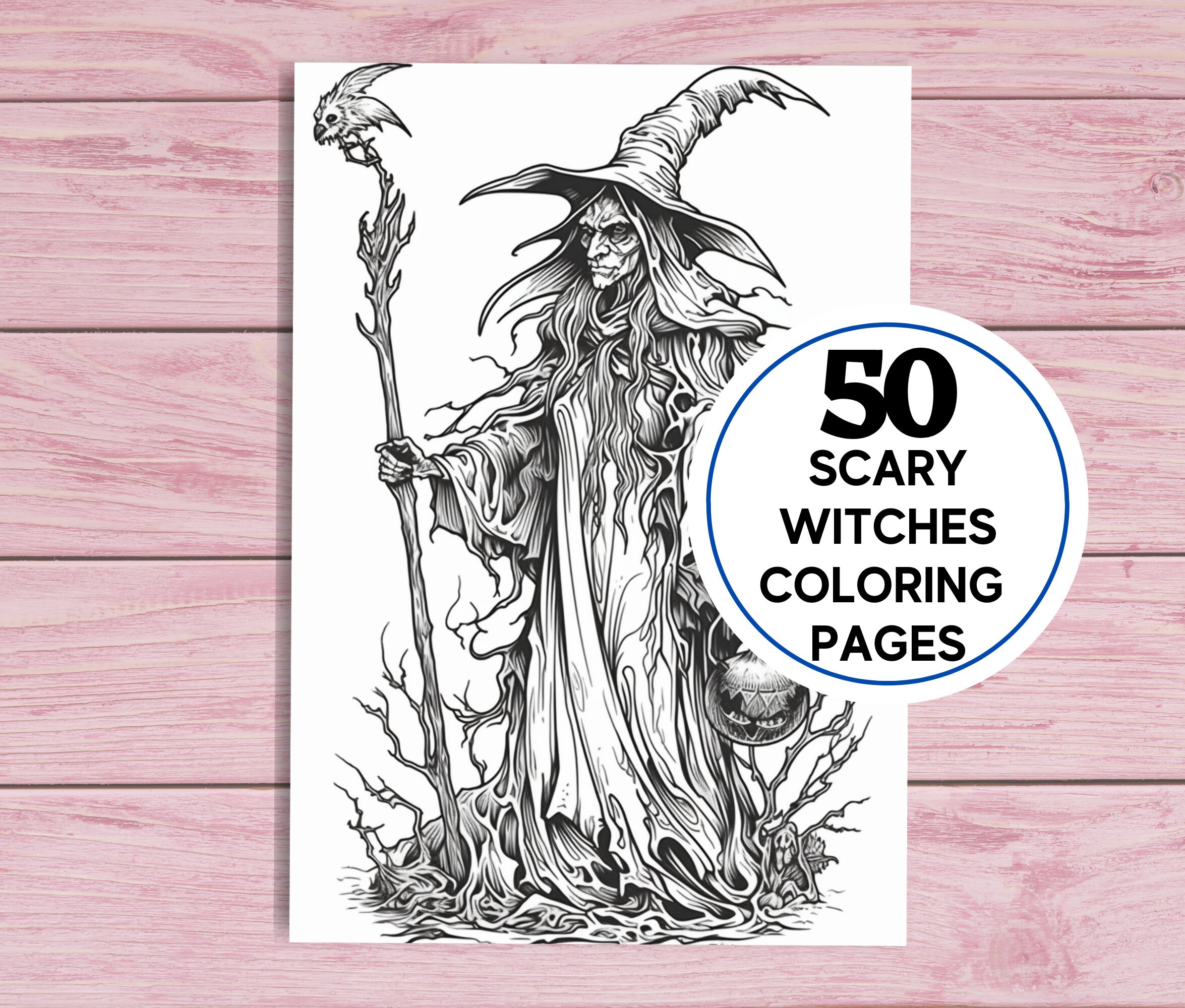 KDP Interior 50 Scary Witches Coloring Pages 8.5 X - Etsy