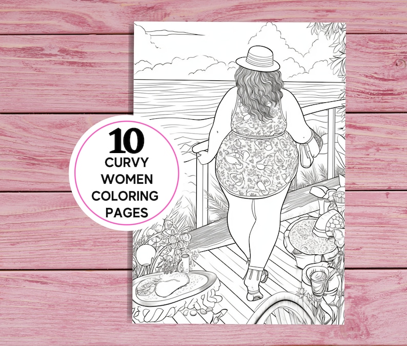 10 Curvy Women Coloring Pages for Kids and Adults Printable PDF 10 ...