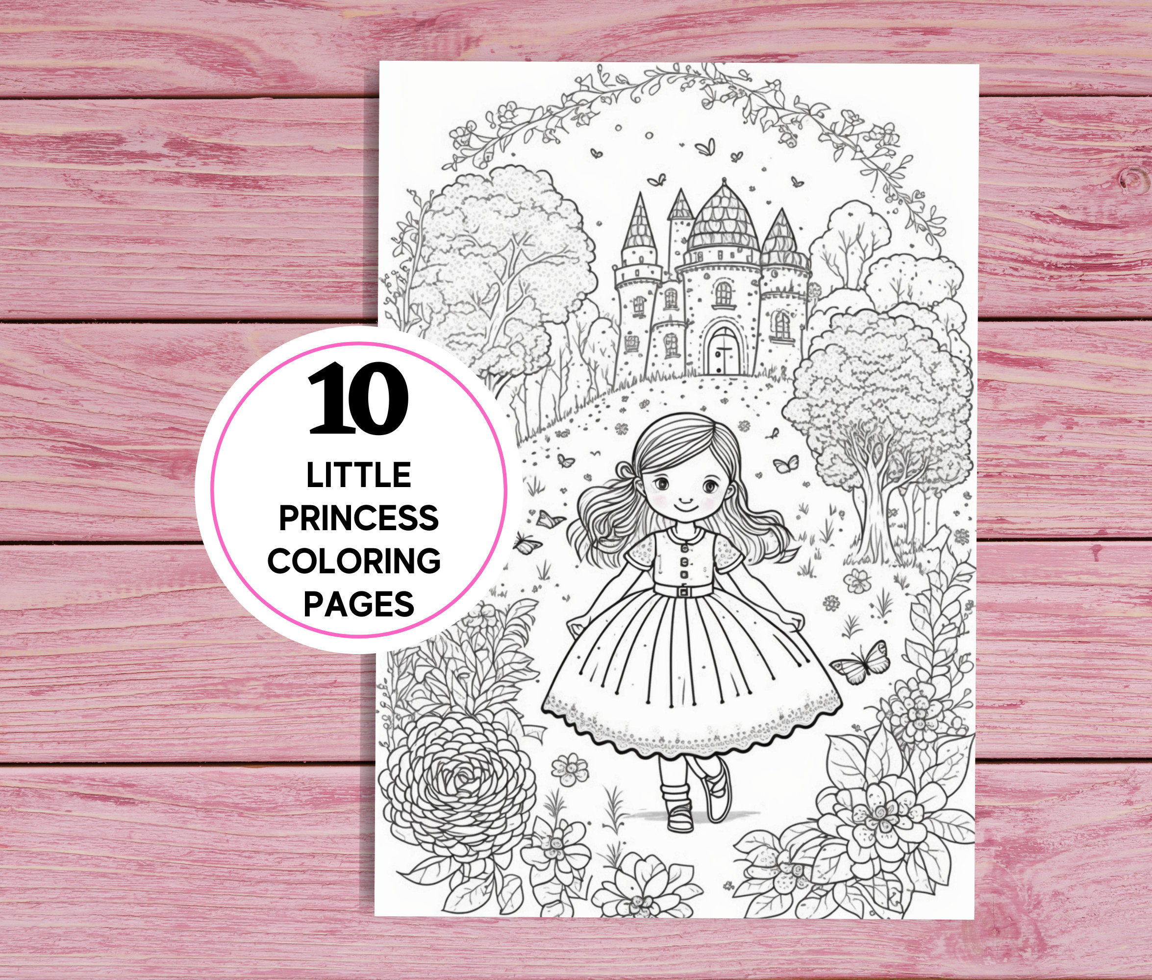 Little Princess 10 Cute Coloring Pages for Kids Printable PDF 10 Pages