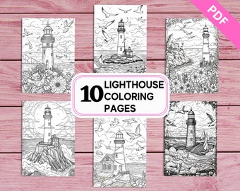 Lighthouse Coloring Pages – 10 Intricate Nautical Designs (Printable PDF)