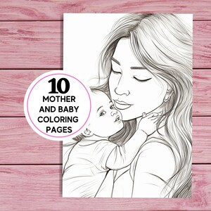 10 Mother and Baby Coloring Pages for Kids and Adults | Printable PDF ...